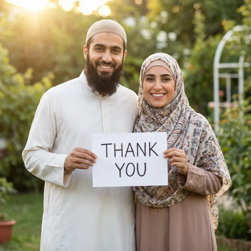 Happy Muslim Couple: Thank You Wishes