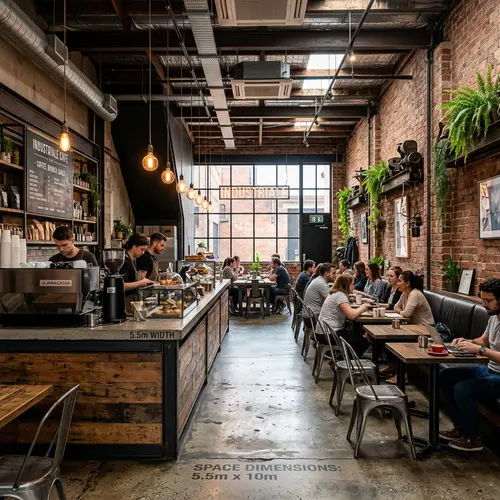 5.5 × 10 M Industrial Cafe Design