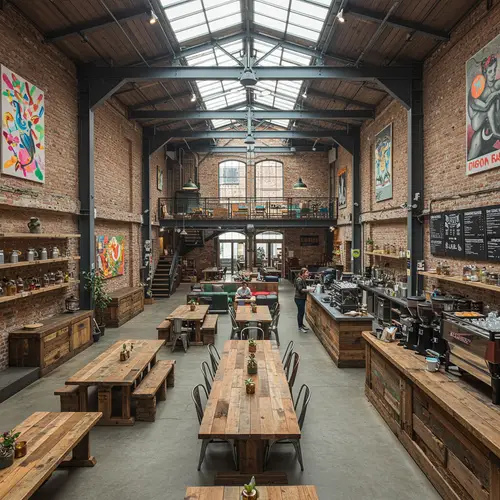 5.5 × 10 M Industrial Cafe Design