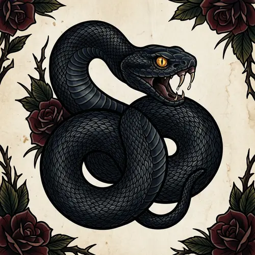 Tattoo Black Viper: Grace & Danger in Ink