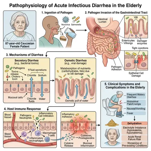 Pathophysiology of Acute Infectious Diarrhea in Elderly