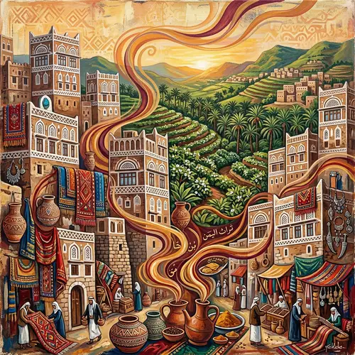 Vibrant Yemeni Culture: Abstract Representation