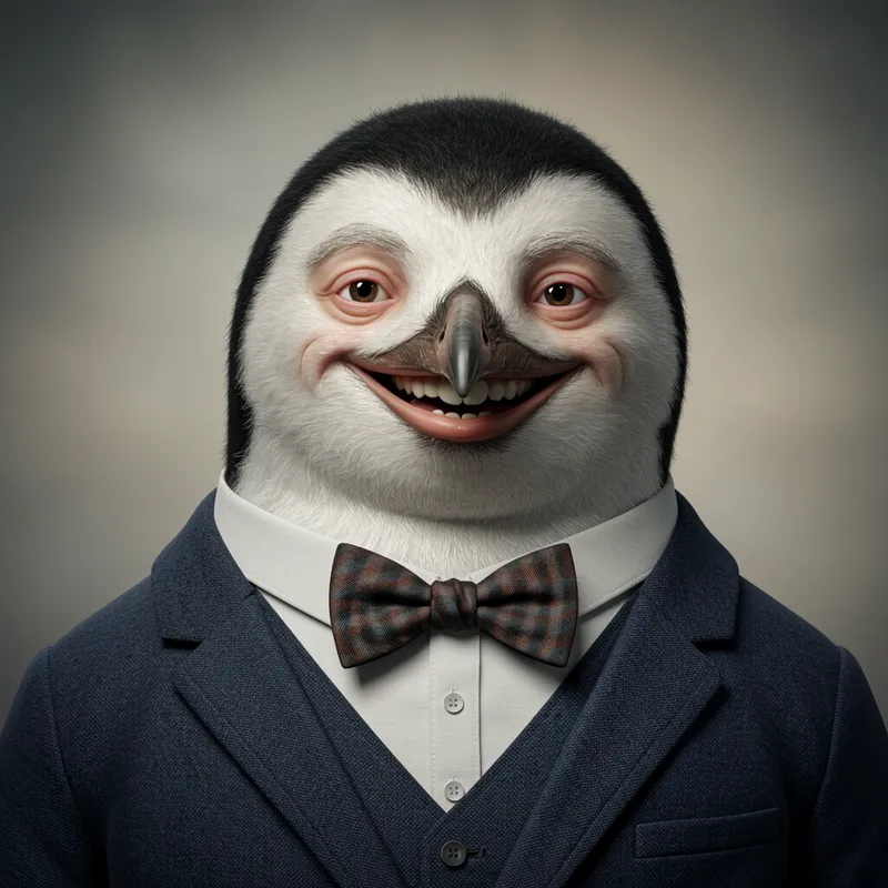 Penguin with Human Features - Unique Art