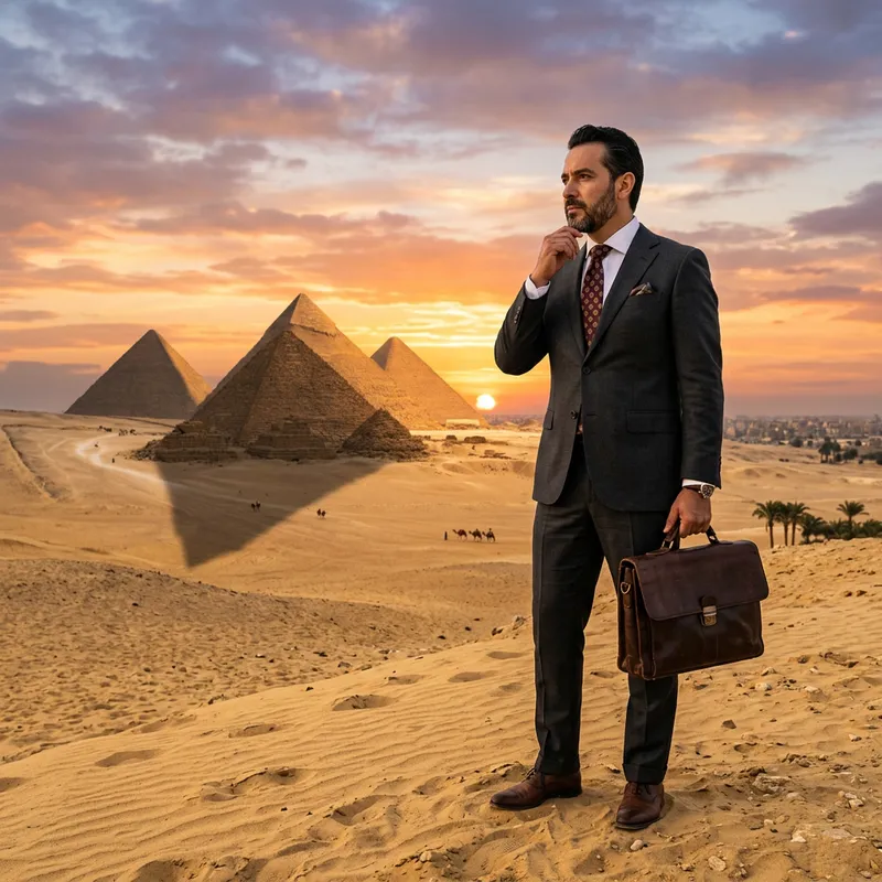 Wealthy Businessman Visiting the Pyramids