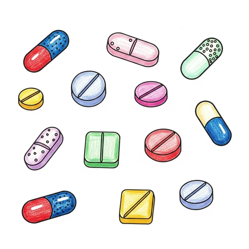 Colorful Drug Pill Illustrations