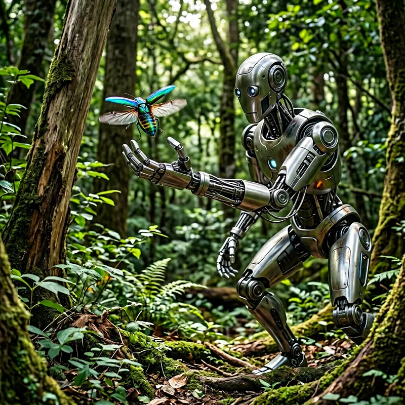 Robot Catching a Beetle in a Forest Robot Catching a Beetle in a Forest