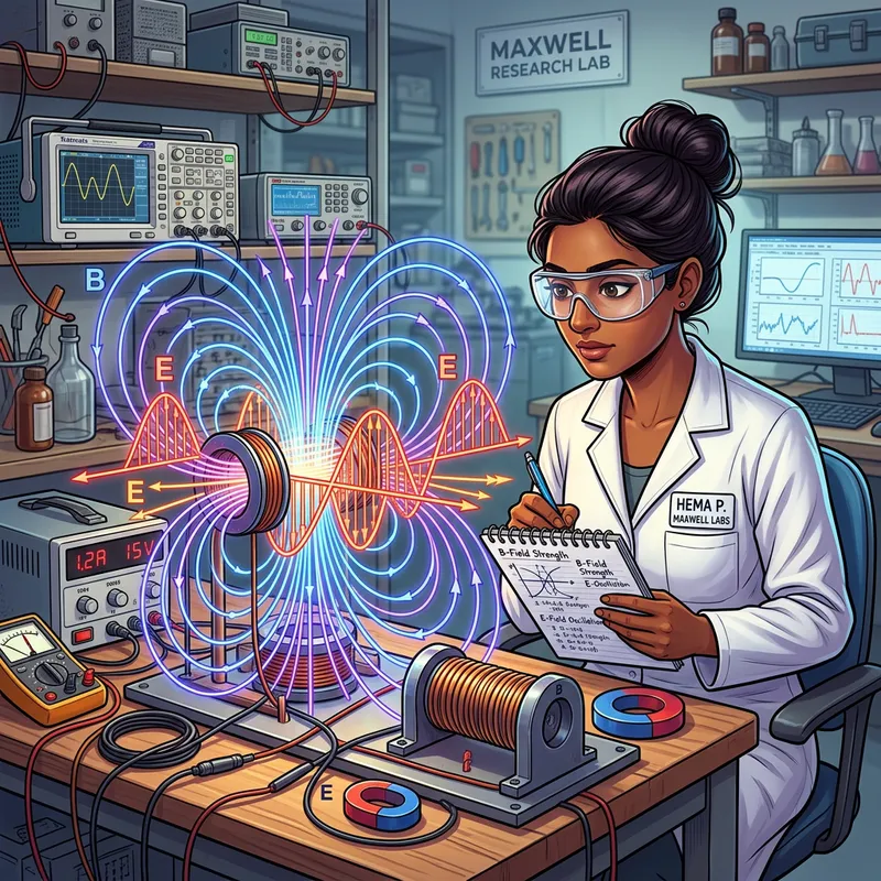 Electromagnetic Field Illustration with Laboratory Setup