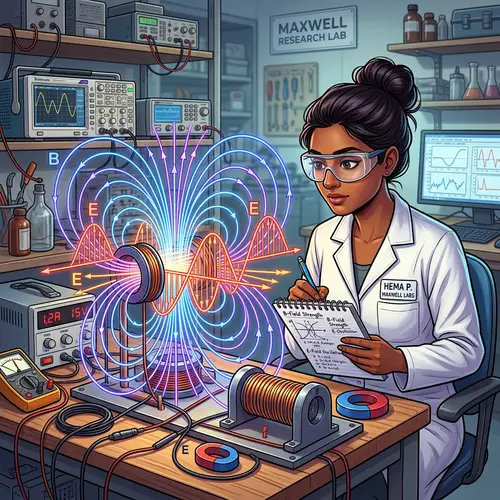 Electromagnetic Field Illustration | Scientific Laboratory Setup