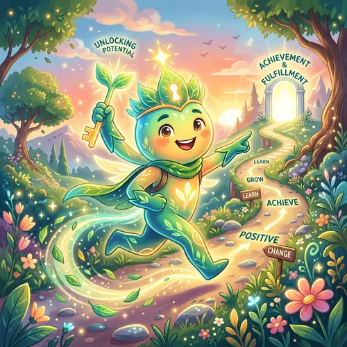 Inspiring Growth Mascot for Self-Improvement