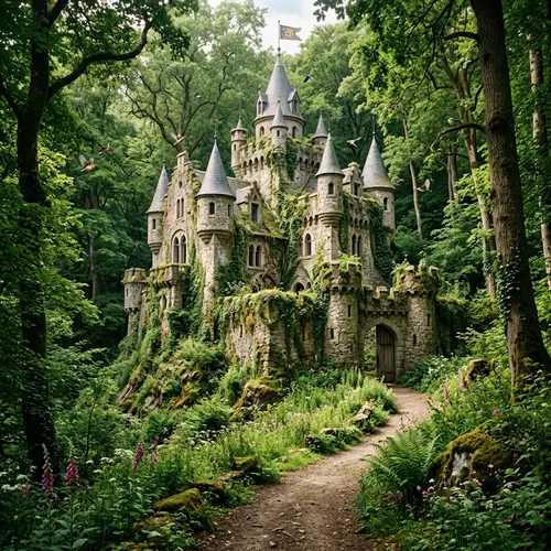 Enchanting Fairytale Castle in Vintage Forest Setting