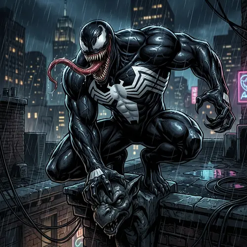 Menacing Creature with Black Alien-Like Appearance