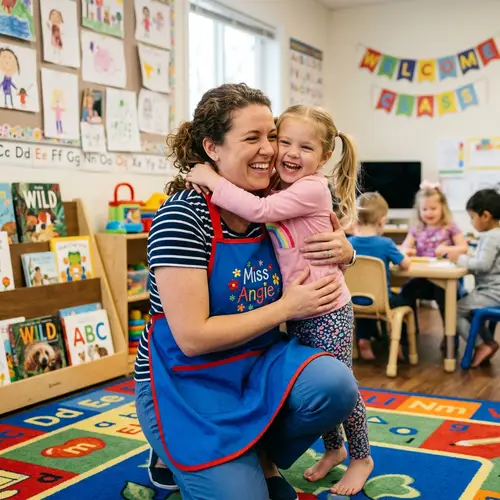 Miss Angie: A Heartwarming Teacher and Student Hug