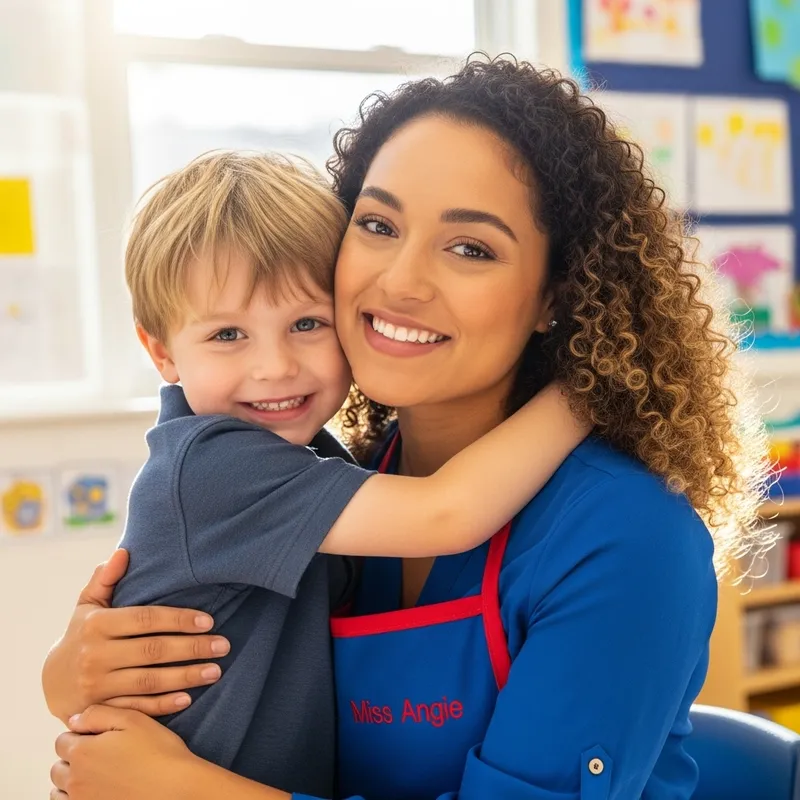 Miss Angie: A Heartwarming Teacher and Student Hug