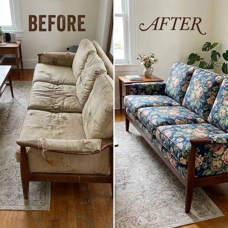 Sofa Refurbishment: Fresh & Vibrant Before and After Sofa Refurbishment: Fresh & Vibrant Before and After