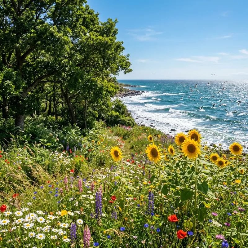 Vibrant Nature Scene by the Sea