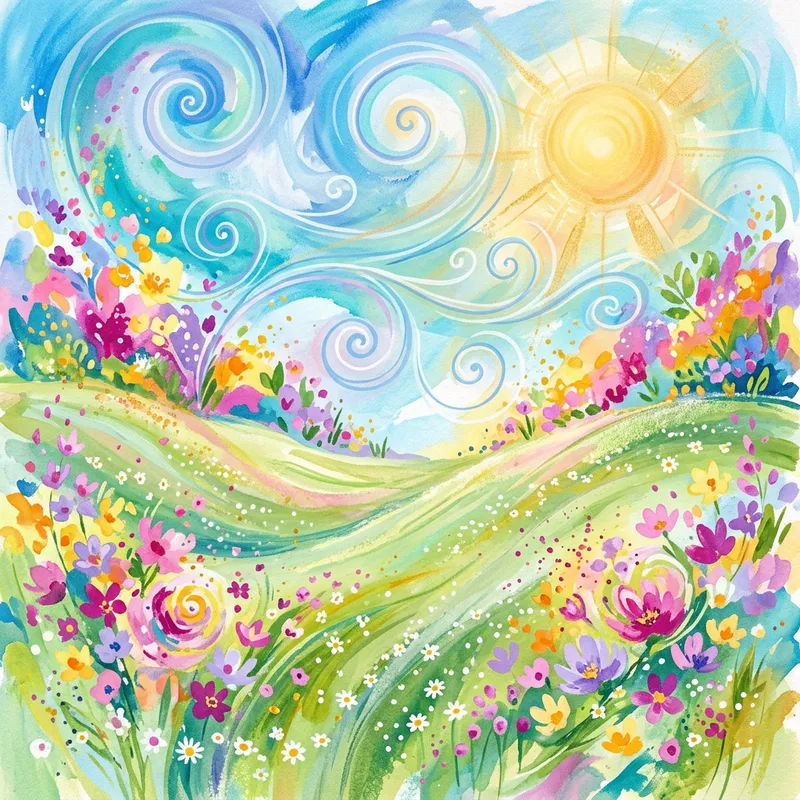 Abstract Spring Scene: Bursting with Vibrant Colors and Energy Abstract Spring Scene: Bursting with Vibrant Colors and Energy