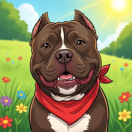 Whimsical Chocolate Tri XL American Bully Character