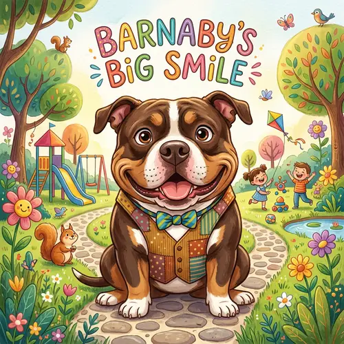 Whimsical Chocolate Tri XL American Bully Character