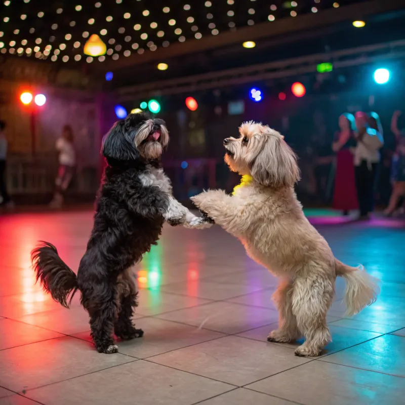 Dancing Shih Tzus: Nightclub Fun