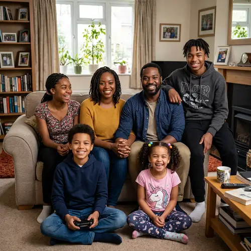 Happy African American Family Portrait