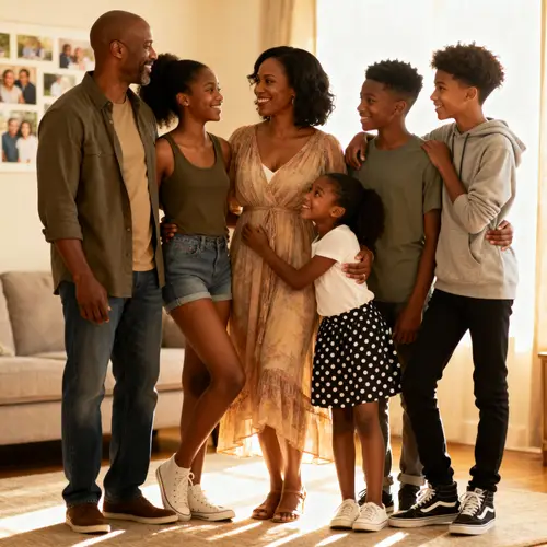 Happy African American Family Portrait