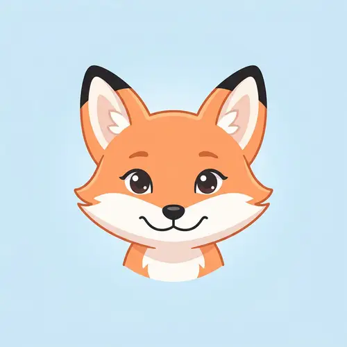 Cute Cartoon Fox Face – Minimalist Design