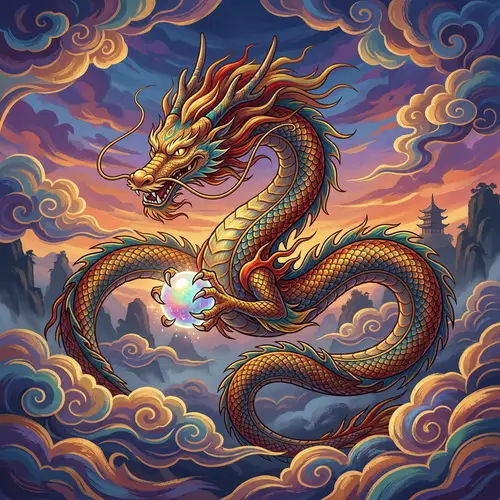 Majestic Asian Dragon Art: Animated Folklore Representation