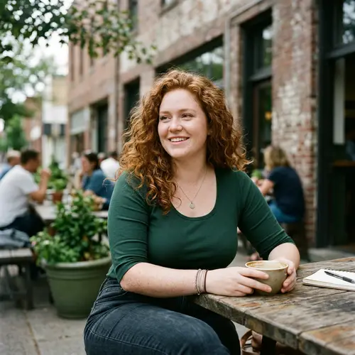 Curvy Redhead with Curly Hair and Pale Skin