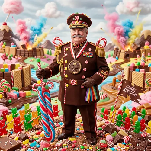 Candy-Themed War General: Sweet Military Style