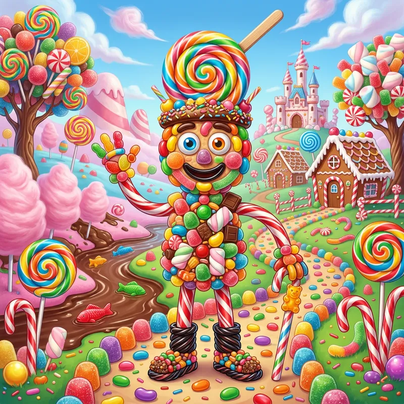Whimsical Candy Man: A Sweet Adventure Whimsical Candy Man: A Sweet Adventure