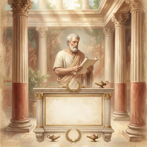 Ancient Philosopher Portrait: Classical Artwork in Warm Earth Tones