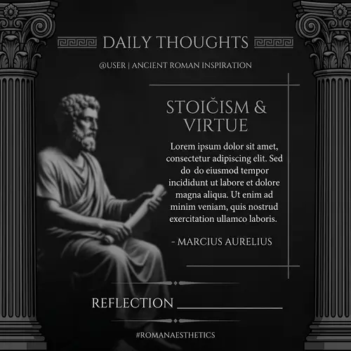 Ancient Rome Inspired Instagram Story Template with Minimalistic Black and White Aesthetics