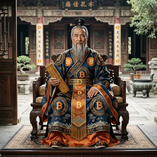 Confucius with Bitcoin Livery - Photorealistic Artwork