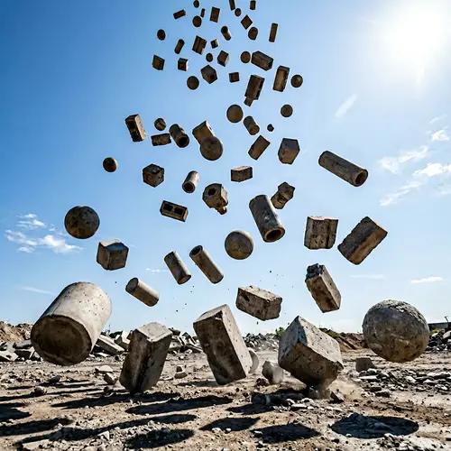 Concrete Objects Falling: Captivating Visual of Descent
