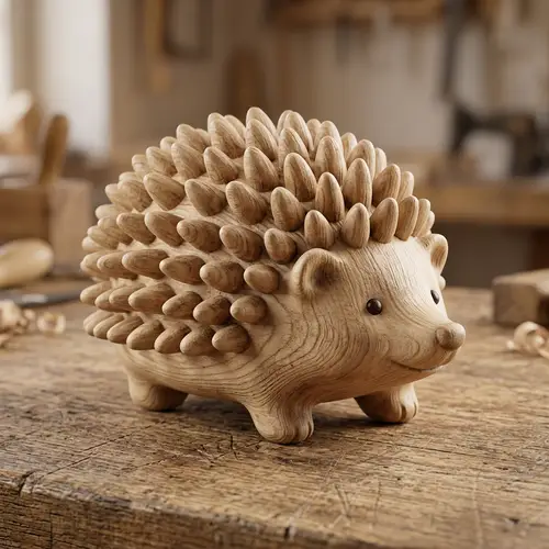 3D Wooden Hedgehog Toy Asset Creation