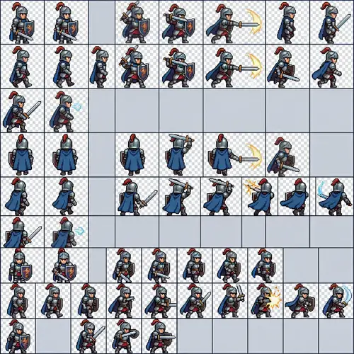 Pixel Art Sprite Sheet: Dungeons & Dragons Style Character Frames