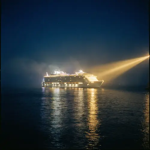 Luxurious Cruise Ship Under Glimmering Light