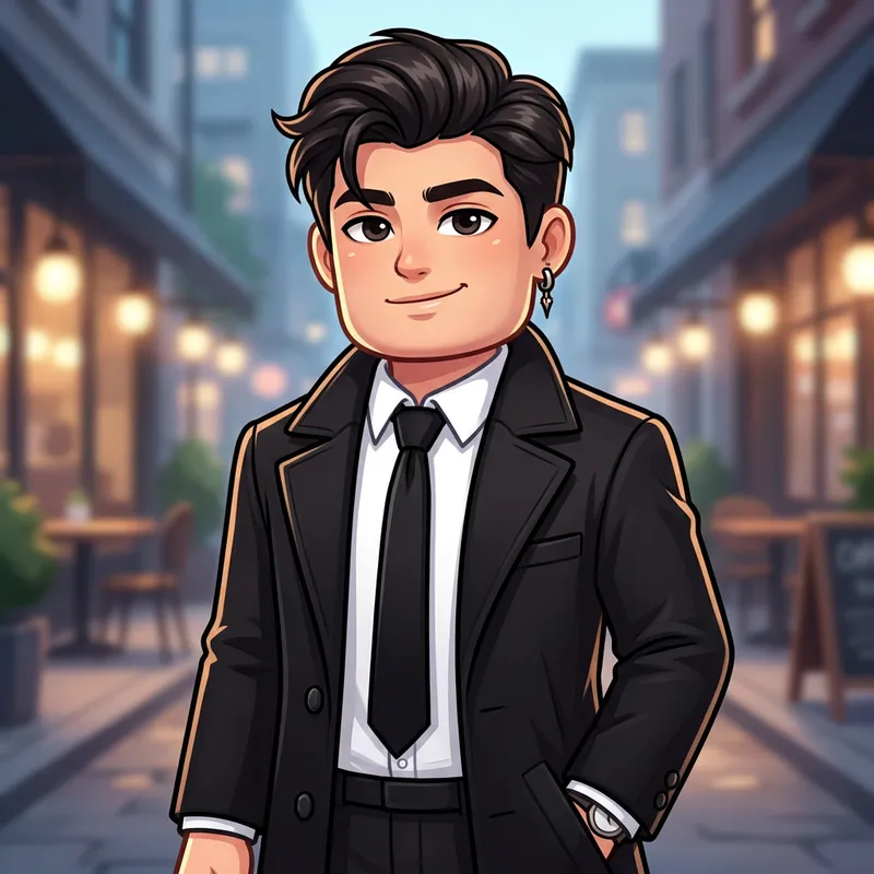 Attractive Roblox Avatar with Stylish Black Coat