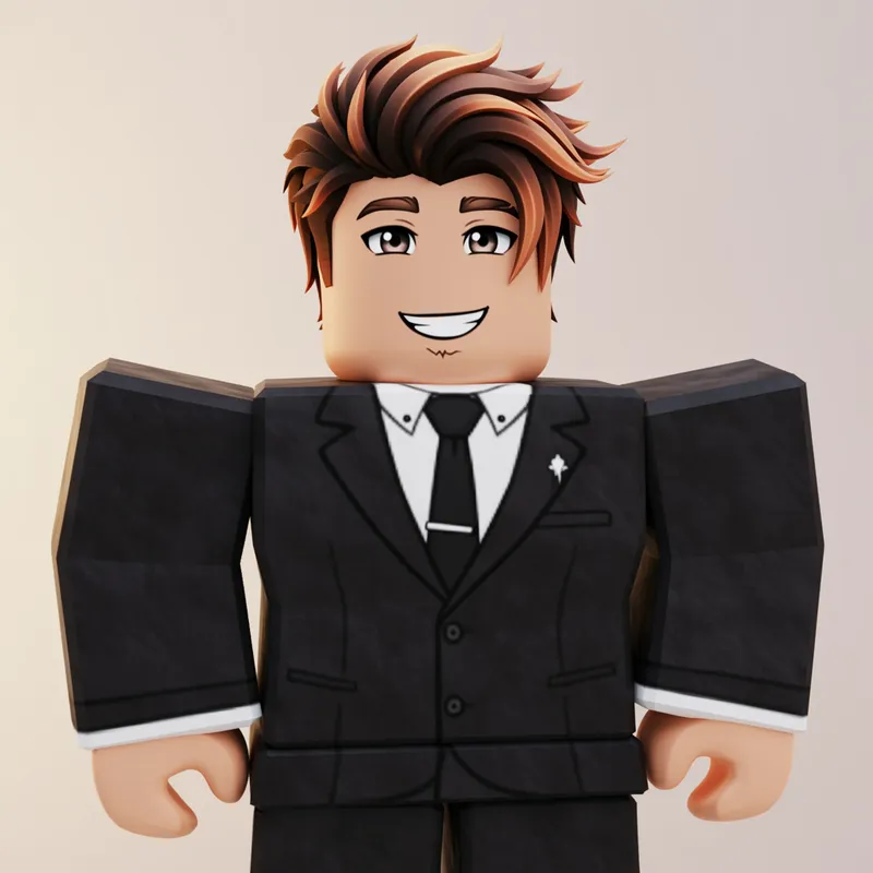 Attractive Roblox Avatar with Stylish Black Coat