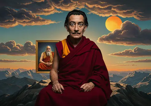 Salvador Dali as the Dalai Lama: Surreal Imagery