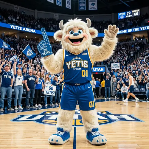 Friendly Utah Yetis Mascot for Fun Events