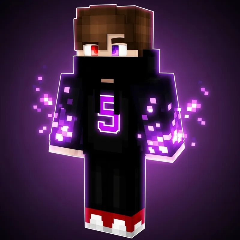 Cool Minecraft Character with Glowing Hoodie Cool Minecraft Character with Glowing Hoodie