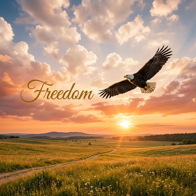 Serenity and Freedom: Majestic Eagle in Picture-Perfect Sky