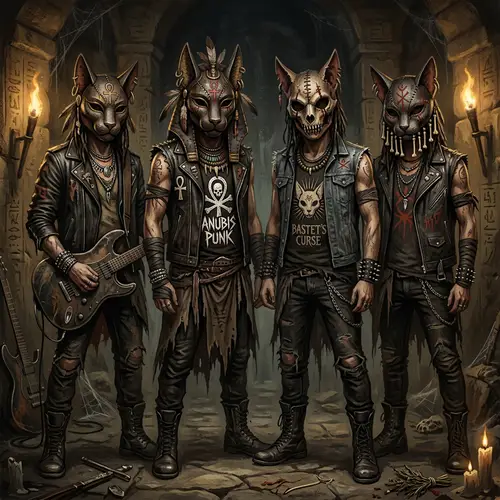 Macabre Voodoo Cat Mask Art - Horror Digital Painting