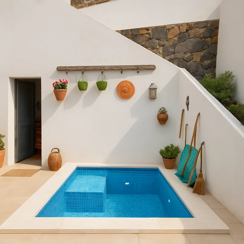 Stylish Pool Design with Marble Surround