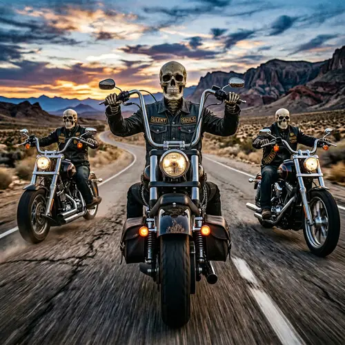 Silent Souls: Skeletons on Harleys - Ride into Darkness