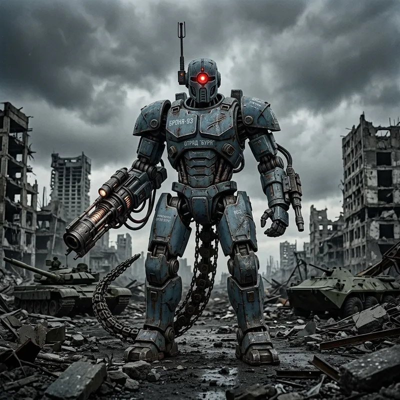 V1 Robot in Post-Apocalyptic Setting