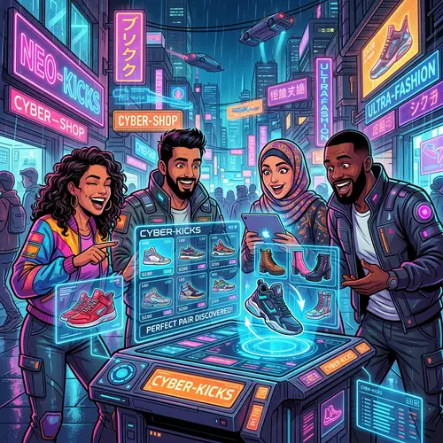 Frenzy of Activity: Diverse Group Online Shoe Shopping