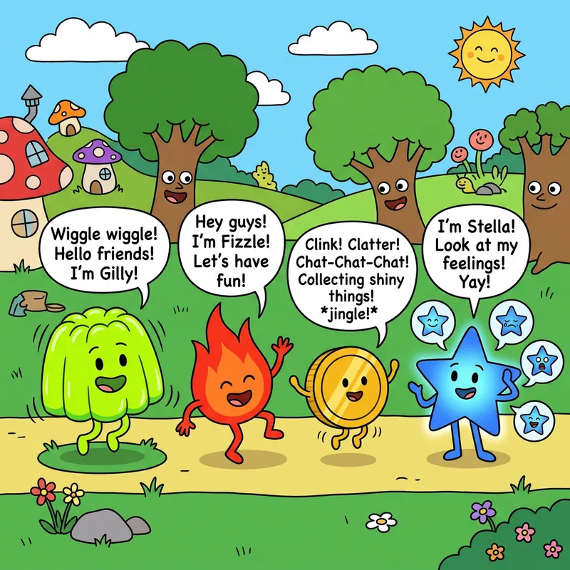 Colorful BFDI Characters Animated Scene