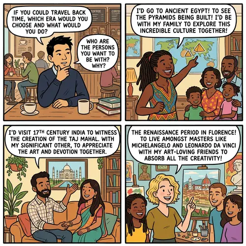 Diverse Dreams Through Time: Illustrating Cultural Desires in Four Panels
